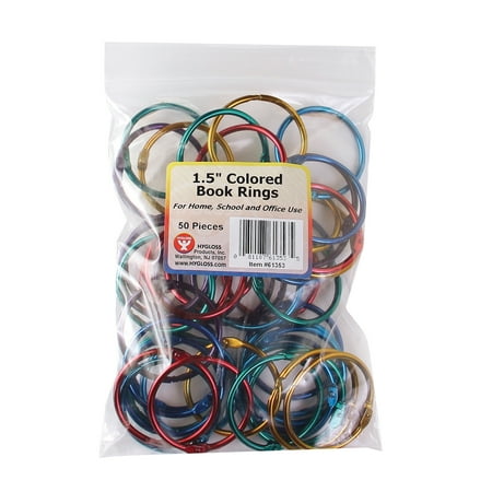 UPC: 0081187613535 | Hygloss Metallic Book Ring  1.5  Diameter  Pack of 50