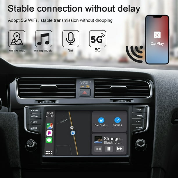 Pour Iphone Récepteur Carplay sans fil Apple Téléphone mobile Bluetooth  Voiture Navigation Usb Adaptateur de connexion