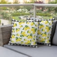 thumbnail image 3 of Summer Lemons Outdoor Pillow Covers Pack of 2 Black Plaid Green Leaf Country Fruit Waterproof Throw Pillow Covers Decorative Cushion Cases for Patio Garden Tent Balcony Couch 24x24 inch, 3 of 9