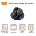 thumbnail image 3 of Uxcell Mini Caster Wheels, Plastic Paste Pulley for Trash Can, Container (12Pack, Blue), 3 of 6