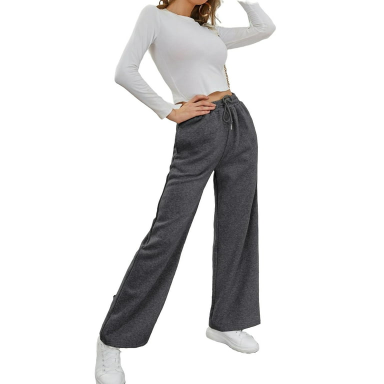  GWNWTT Women's Sweatpants Solid Drawstring Waist Sweatpants  Sweatpants (Color : Gray, Size : Large) : Clothing, Shoes & Jewelry