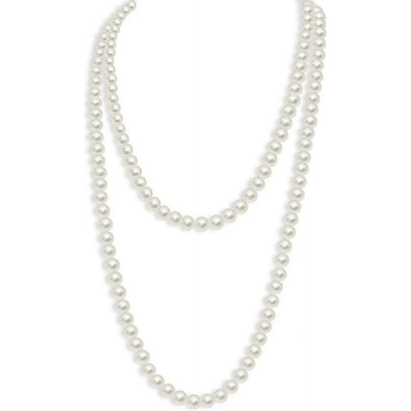 1920s Long Fake Pearls Strand Necklace Layered Retro Vintage Imitation Round Beaded Ball for Women Flapper Party Halloween Jewelry Mother's Day Gift
