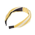 thumbnail image 5 of Unique Bargains 1 Pc Grace Stripe Pattern Wide Cross Knot Headbands for Women White Yellow, 5 of 6