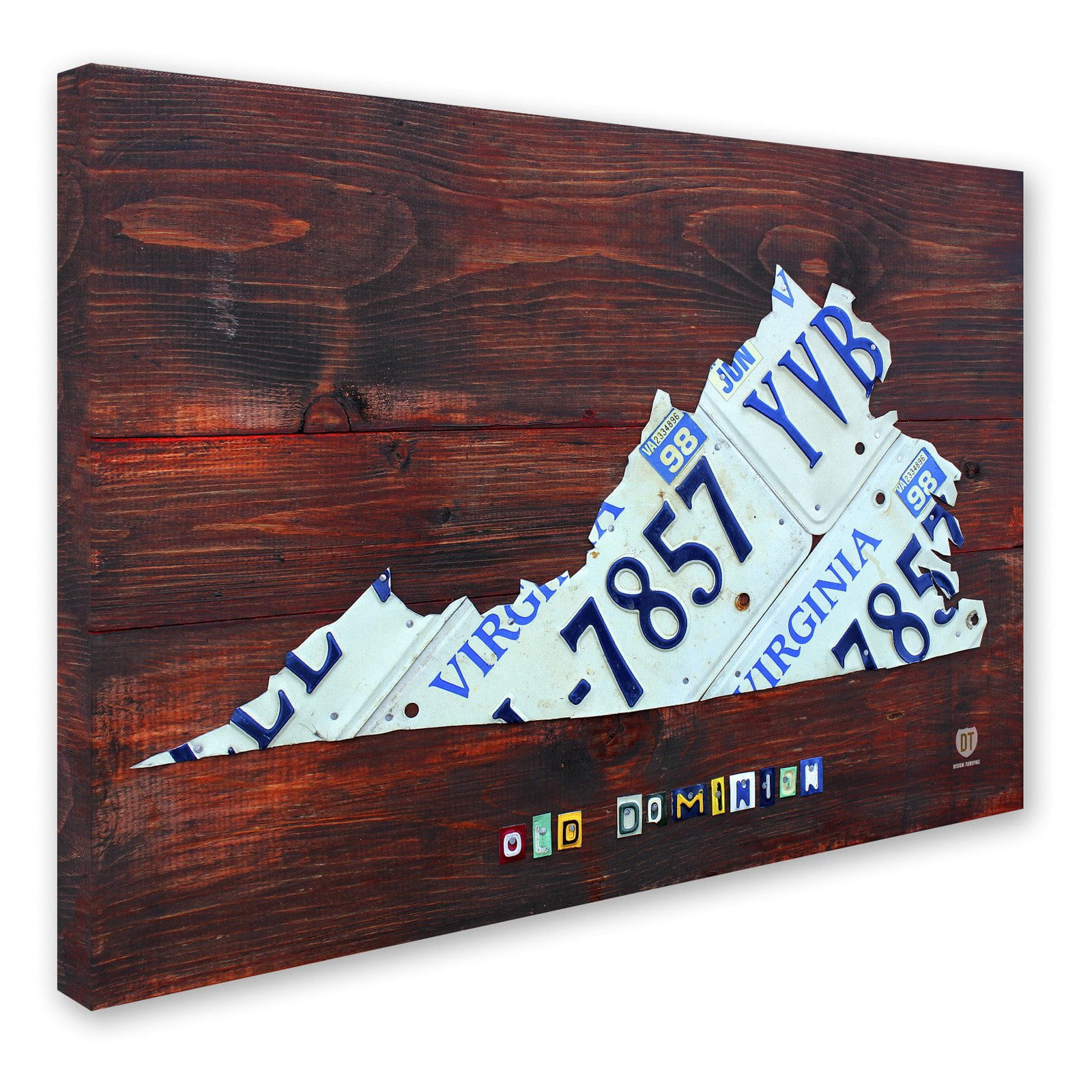 Trademark Fine Art 'Virginia License Plate Map Large' Canvas Art by Design Turnpike