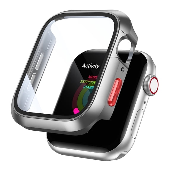 Allytechgroup for Apple Watch Screen Protector Case Series 3/2/1 38mm, iWatch Protective Face Cover, Tempered Glass Film Hard PC Bumper for Women Men, Ultra-Thin Guard, Titanium