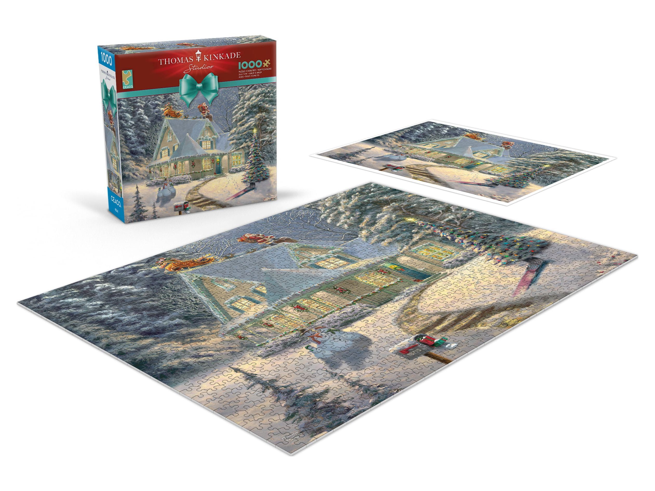 THOMAS McKNIGHT'S WORLD 1000ピース未開封品 Ceaco 1000 Piece Thomas Kinkade Holiday Midnight Delivery Jigsaw