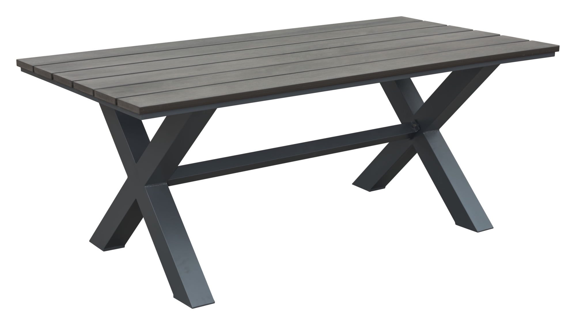 Faux Wood Aluminum Outdoor Dining Table Zuo Modern 703817 Bodega 73" Long Faux Wood Outdoor Dining Table