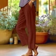 thumbnail image 5 of Pants For Women Work Casual Summer Elastic Waist Solid Long Loose Pockets Durable Versatile Practical Comfortable Breathable Outdoor Activities Trousers, 5 of 6