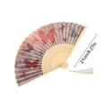 thumbnail image 2 of SIYTUAU Traditional Bamboo Frame Folding Fan With Paper Surface And Butterfly Pattern For Photography Prop And Home Decor 8.27 Inches, 2 of 7