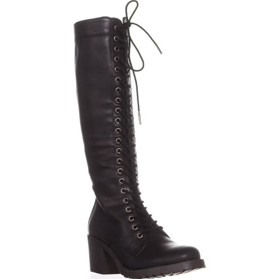 Womens madden girl Kase Mid-Calf Combat Lace-Up Boots, Black