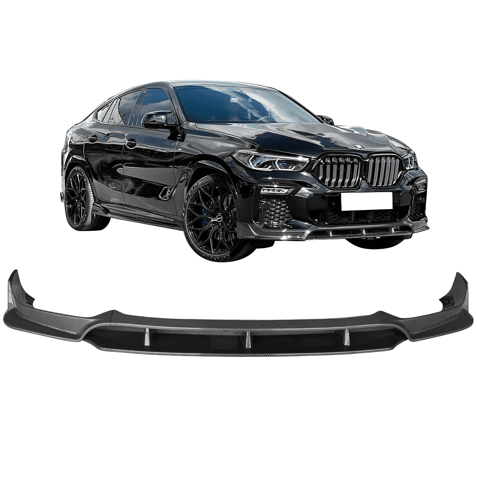 Ikon Motorsports Front Bumper Lip Compatible With 2020-2023 BMW G06 X6 ...
