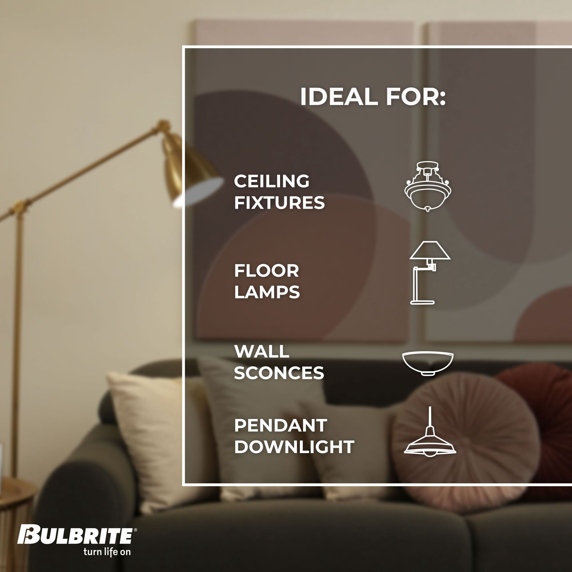 Bulbrite Pack of (4) 4.5 Watt Dimmable Milky Filament CA10 Candelabra (E12) LED Light Bulb - 400 Lumens, 3000K
