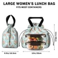 thumbnail image 5 of Pioneer Flower Floral Print Pattern Drawstring Lunch Bag Women - Drawstring Lunch Bag Insulated for Work Office - Stain-Resistant Large Lunchbags for Women with Multi-Pockets, 5 of 6