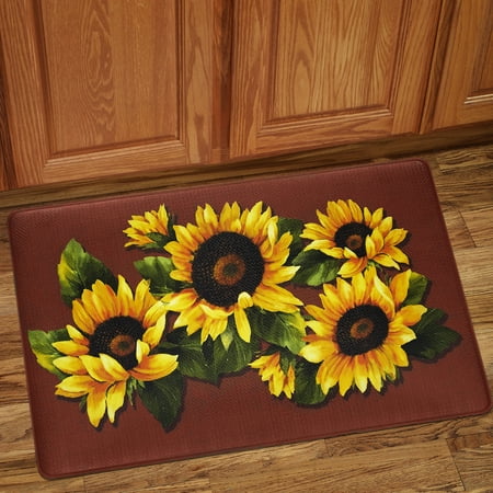 Memory Foam Kitchen Floor Mat Black Eyed Susan Memory Foam Anti-Fatigue Kitchen Floor Mat 18
