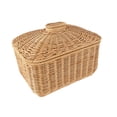 thumbnail image 3 of Cesta de almacenamiento de ratán organizadora para decoración del hogar, ligera, multifuncional, tejida a mano Rectángulo, 3 of 9