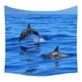 thumbnail image 1 of Tapestry Ocean Dolphins para pared, 150 x 130 cm, microtela de fibra, 1 of 2