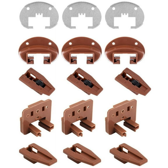 6 Sets x Drawer Guide Kit-Brown
