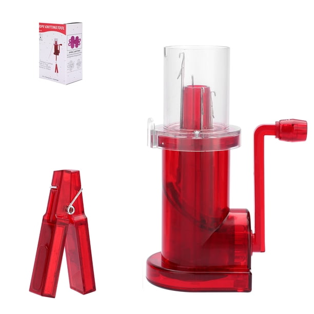 Yuarrent Mini máquina de tejer con manivela, construcción de acero inoxidable ABS, tensión de hilo estable, carro de tejer con manivela Artesanía rojo
