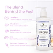 Tree to Tub Lavender Shea Butter Body Lotion for Dry Skin - Moisturizing Sensitive Skin Lotion for Women & Men, Vegan Body Moisturizer w/Organic Aloe Vera, Cocoa Butter, All Natural Colloidal Oatmeal
