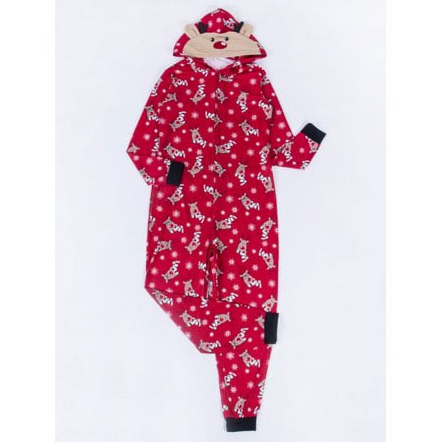 Sinhoon Christmas Family Matching Hoodie Pajamas Reindeer One Piece Jumpsuit Zipper Pjs for Adult Kids Baby