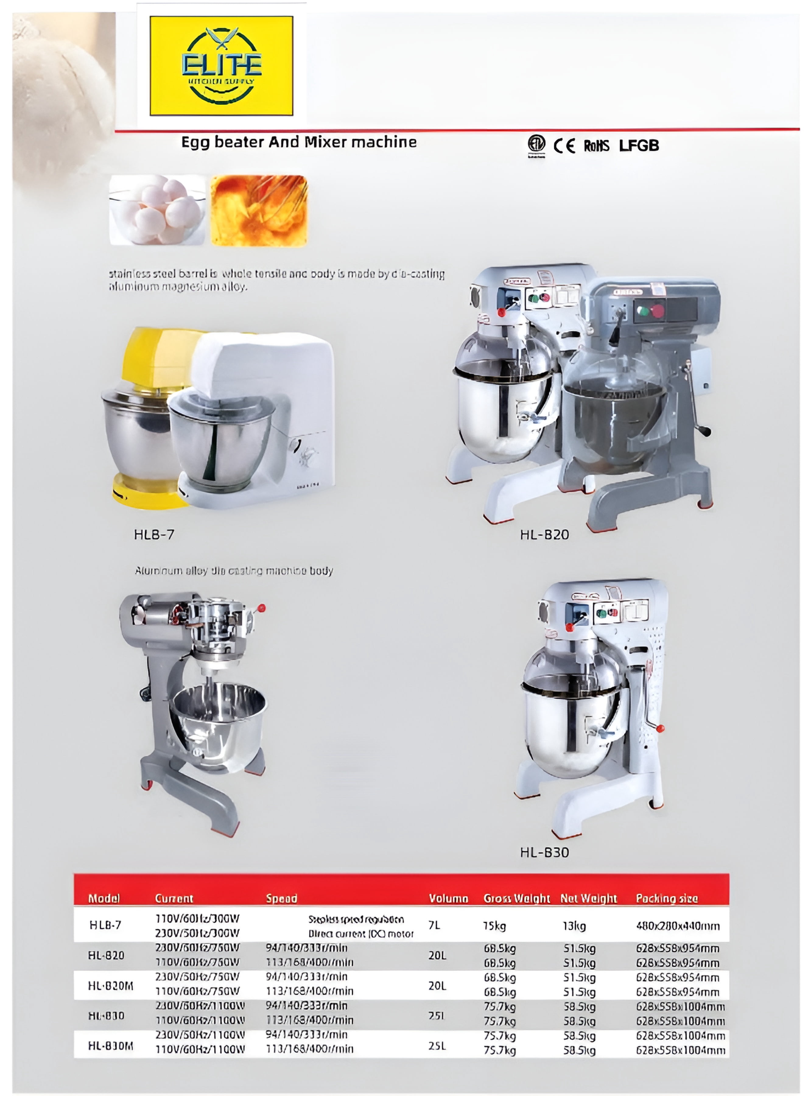 30 Qt Gear Driven Heavy-Duty Commercial Planetary Mixer