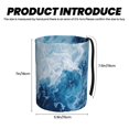 thumbnail image 3 of Wukai Abstract Ocean Waves Print Car Trash Can - Easy to Clean Hanging Garbage Bin - Removable Liner - Leak-Car Garbage Can - Waterproof Trash Can for Car and SUV, 3 of 7
