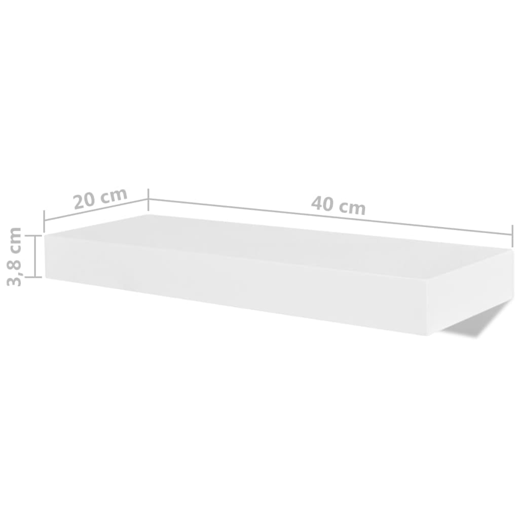 Kepooman 4pcs 15.7" Hanging Wall Shelves Decoration for Home Ofiice, White Kepooman 4pcs 15.7" Hanging Wall Shelves Decoration for Home Ofiice, White
