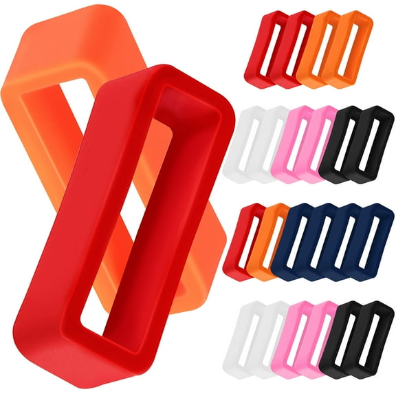 24 Pcs Silicone Watch Strap Fastener Replacement Band Keepers Holders for and Wear