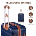 thumbnail image 6 of Gowill 7 Piece Luggage Sets,13/16/20/24/28 inch Hardside Lightweight ABS Suitcase With Expandable Duffle Bag (Navy Blue Tan), 6 of 15