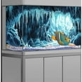 thumbnail image 5 of Ice and Snow Background Aquarium Background, 3D Image of Underwater Fish Tank Decoration, Cavern Greeneryterrarium Background 48X20IN with 10 EVA Double-Sided Tape, 5 of 7