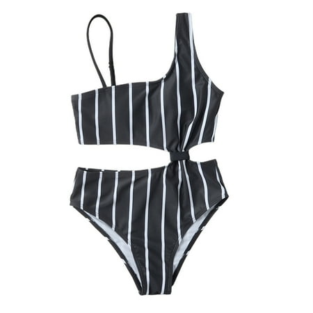 

Girls Swimsuit Beach Sport Thin Straps Striped Swimsuit Summer Beach Rash Guard Swimwear For 7 To 14 Years For 7-8 Years