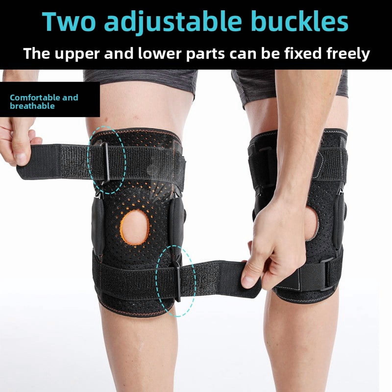 Hinged Knee Brace with Aluminum Alloy Support – Meniscus Tear Recovery, Ligament Protection, Adjustable Knee Support for Sports & Injury Prevention