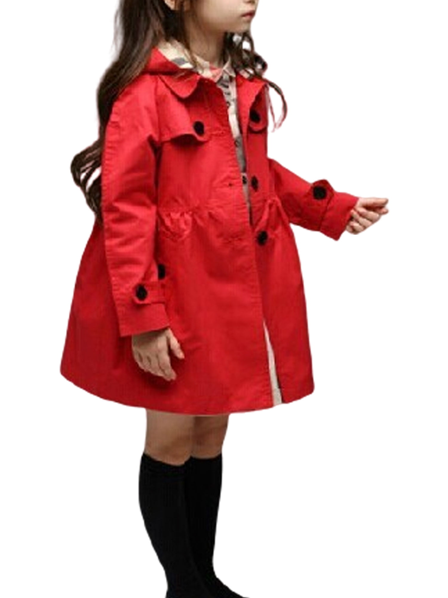 Toddler Baby Girls Bowknot Trench Coat with Belt Princess Autumn Windbreaker Jacket 