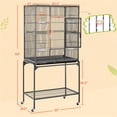 thumbnail image 5 of Yaheetech 63''H Large Parrot Cage w/ Stand, Hammered black, 5 of 8