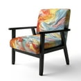 thumbnail image 3 of Designart "Layers Of Emotion Orange Blue Expression" Orange Geometric Shapes In Harmony Upholstered Accent Chair - Modern Arm Chair For Living Room, 3 of 7