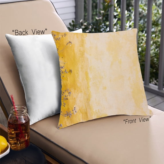 Ahgly Company Color Focus Yellow Outdoor Throw Pillow, 18 inch by 18 inch