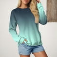 thumbnail image 2 of idosla Womens Casual Crewneck Sweatshirt Long Sleeve Tops Cute Pullover Loose Fit (Mint Green, M), 2 of 5