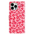 thumbnail image 3 of for iPhone 13 Pro PU Leather Flip Case, Stylish Wrist Strap Kickstand Magnetic Card Slots Pattern Shockproof Protective Durable Portable Ultra Slim Phone Case for Men Women - Pink Leopard, 3 of 9