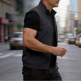 thumbnail image 3 of WRFWUL Mens Sleeveless Stand Collar Vest Lightweight Zip Up Outdoor Utility Gilet Casual Travel Workwear Jacket with Pockets, 3 of 7