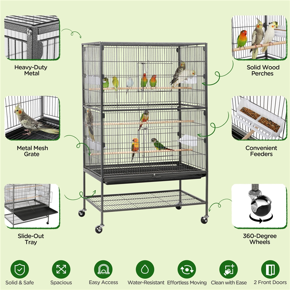 Yaheetech 52" Metal Rolling Bird Cage with Accessories photo 7