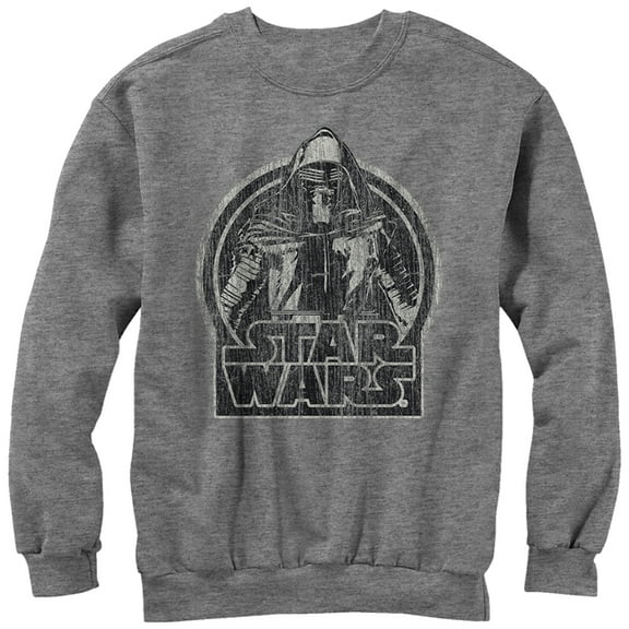 Men's Star Wars The Force Awakens Kylo Ren Classic Distressed  Sweatshirt Athletic Heather X Large