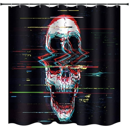 Joyweipsychedelic Skull Shower Curtain, Skull Shower Curtain And Accessories