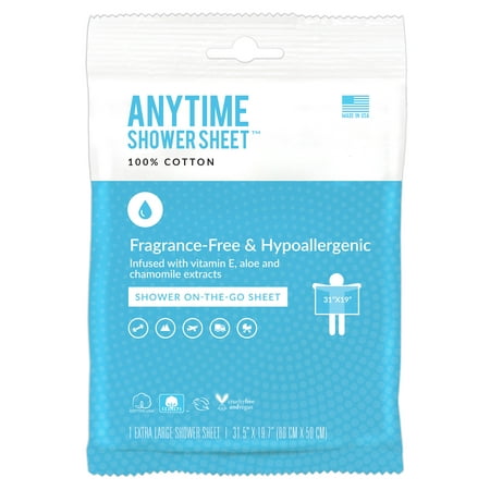 Swisspers 1ct Any Time Shower Sheet Wipe, discontinued