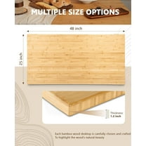 48"x25" Butcher Block Countertop,  Bamboo Countertop, 1.2" Thick Waterproof Table Top