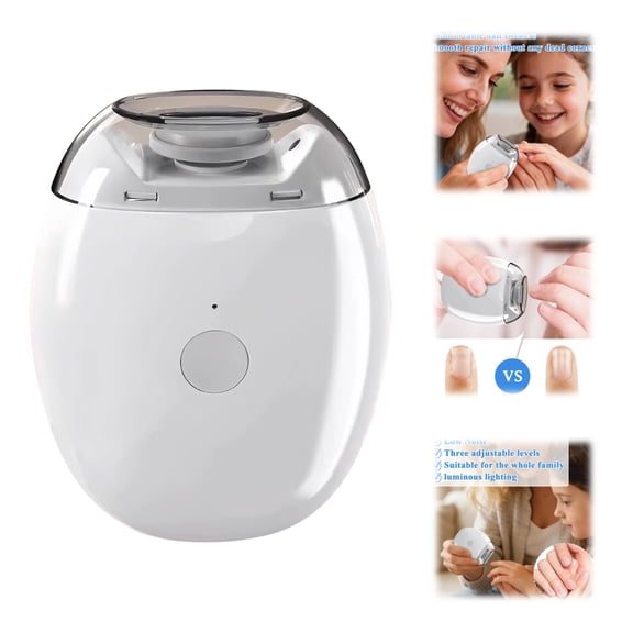 Electric Smart Nail Clippers for Adults Seniors, 2026 New 2 Speeds Power Automatic Nails Trimmer with Polisher, Light, Clip Storage, Rechargeable Toenail Clippers for Thick Toenails