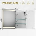 thumbnail image 3 of Lighted Medicine Cabinet with Mirror&LED Light for Bathroom,Wall Mounted Bathroom Mirror Cabinet with Storage and 2 Outlet and 2 Doors for Home, White, 35.4" x 23.6", 3 of 8