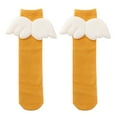thumbnail image 7 of Dengjunhu Kids Girls Candy Color Wing Elastic Knee High Socks Cotton Stockings Leg Warmers, 7 of 7