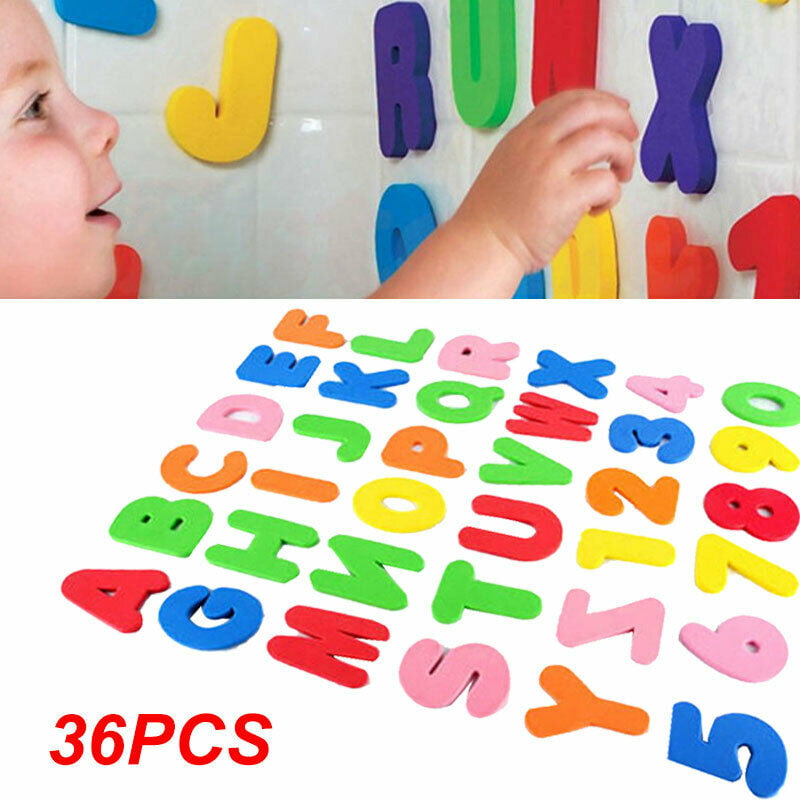36pcs Floating Bath Letters & Numbers Stick on Bathroom Kids Educational Toys UK 