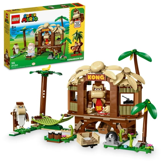 LEGO Super Mario Donkey Kong's Tree House Expansion Set - Building Toys for Boys & Girls, Ages 8  Years - Pretend Play Toy Figures & Playsets - Gifts for Kids - 71424