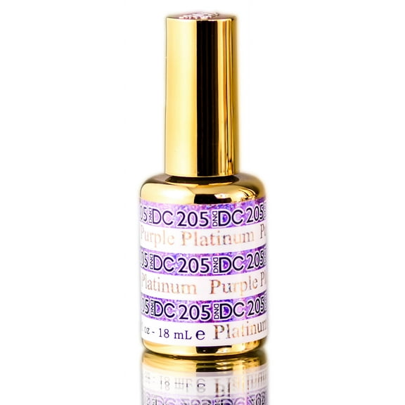 DND DC PLATINUM Gel Polish, Premium Gel Polish for Nails Containing Glitter - Purple Platinum (205)